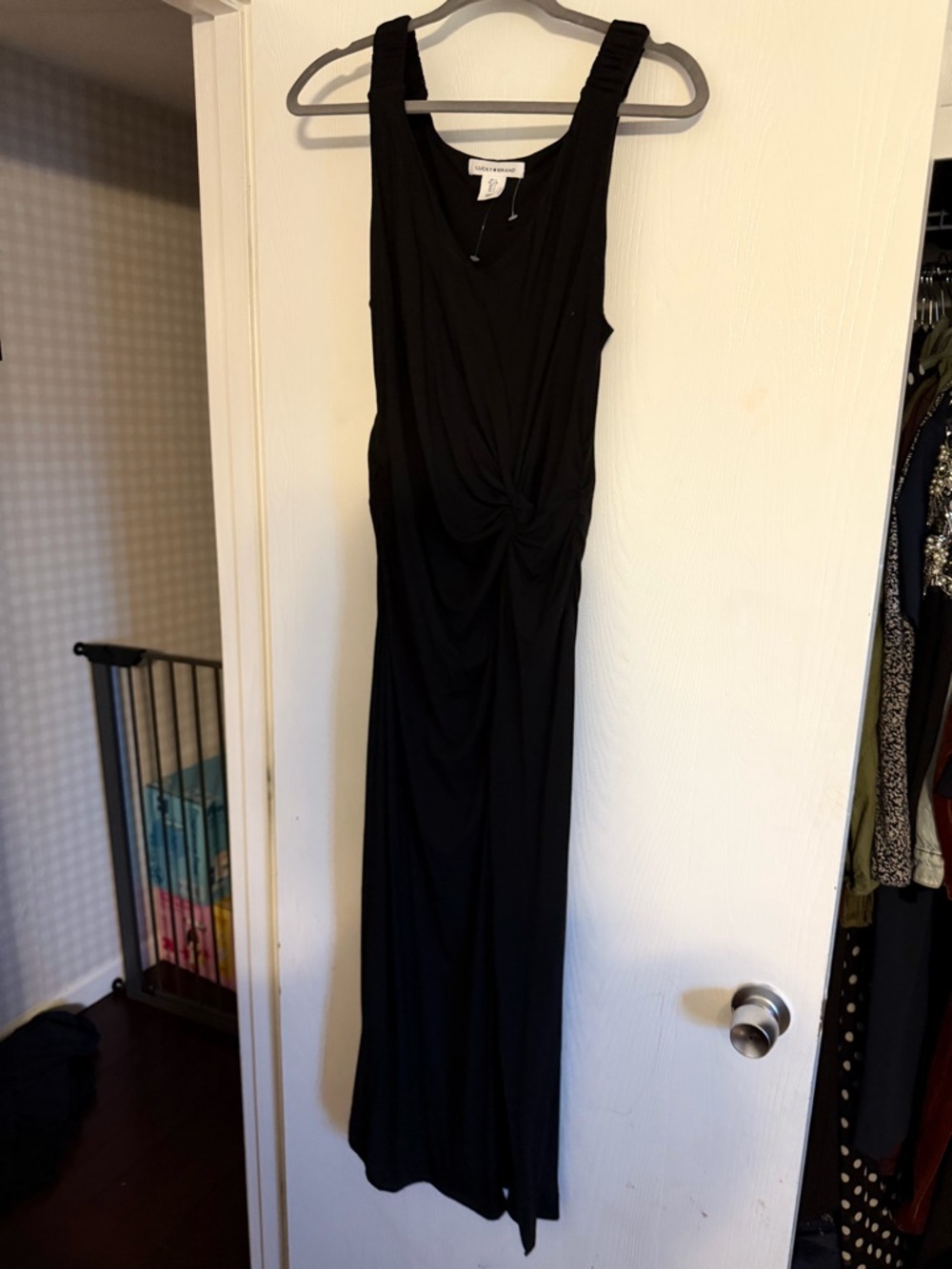 Lucky Brand Black Twist-Front Maxi Dress